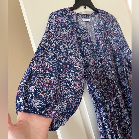 Sonoma Blue & Violet Floral Midi Dress Women’s Size 1X - Picture 9 of 16